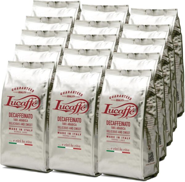 Lucaffè Decaffeinato 100% Arabica in grani 700g - 15 pezzi